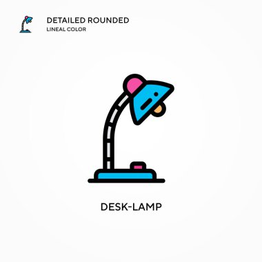 Masa lambası vektör simgesi. Modern vektör illüstrasyon kavramları. Düzenlemesi ve kişiselleştirmesi kolay.