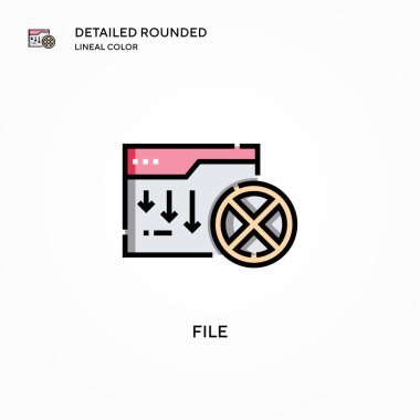 Dosya vektör simgesi. Modern vektör illüstrasyon kavramları. Düzenlemesi ve kişiselleştirmesi kolay.