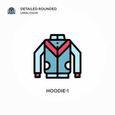 Kapüşonlu vektör ikonu. Modern vektör illüstrasyon kavramları. Düzenlemesi ve kişiselleştirmesi kolay.