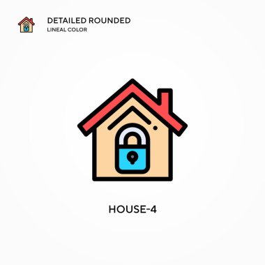 Ev-4 vektör simgesi. Modern vektör illüstrasyon kavramları. Düzenlemesi ve kişiselleştirmesi kolay.