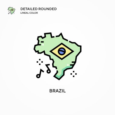 Brezilya vektör ikonu. Modern vektör illüstrasyon kavramları. Düzenlemesi ve kişiselleştirmesi kolay.