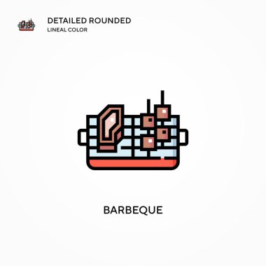 Barbekü vektör simgesi. Modern vektör illüstrasyon kavramları. Düzenlemesi ve kişiselleştirmesi kolay.
