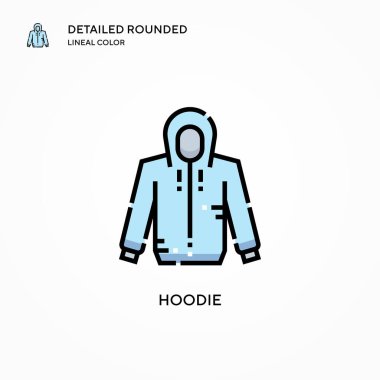 Kapüşonlu vektör ikonu. Modern vektör illüstrasyon kavramları. Düzenlemesi ve kişiselleştirmesi kolay.
