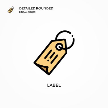 Etiket vektör simgesi. Modern vektör illüstrasyon kavramları. Düzenlemesi ve kişiselleştirmesi kolay.