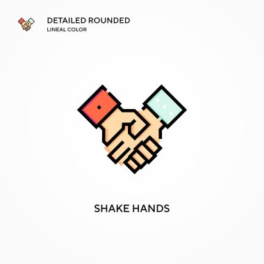 El sıkışma vektör simgesi. Modern vektör illüstrasyon kavramları. Düzenlemesi ve kişiselleştirmesi kolay.