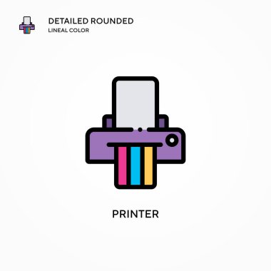 Yazıcı vektör simgesi. Modern vektör illüstrasyon kavramları. Düzenlemesi ve kişiselleştirmesi kolay.