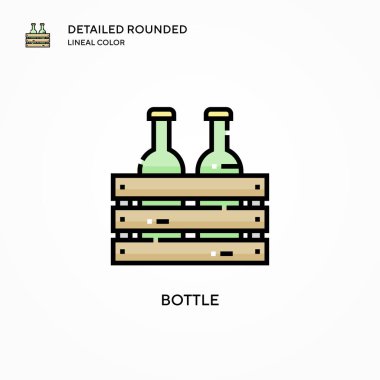 Şişe vektör simgesi. Modern vektör illüstrasyon kavramları. Düzenlemesi ve kişiselleştirmesi kolay.