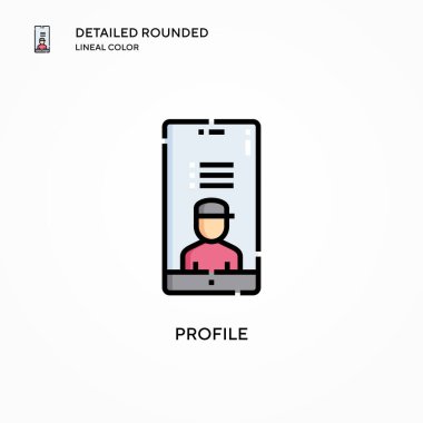 Profil vektör simgesi. Modern vektör illüstrasyon kavramları. Düzenlemesi ve kişiselleştirmesi kolay.
