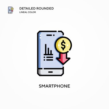 Akıllı telefon vektör simgesi. Modern vektör illüstrasyon kavramları. Düzenlemesi ve kişiselleştirmesi kolay.