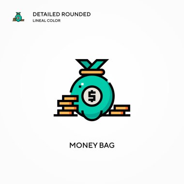 Para çantası vektör simgesi. Modern vektör illüstrasyon kavramları. Düzenlemesi ve kişiselleştirmesi kolay.
