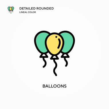 Balon vektör simgesi. Modern vektör illüstrasyon kavramları. Düzenlemesi ve kişiselleştirmesi kolay.