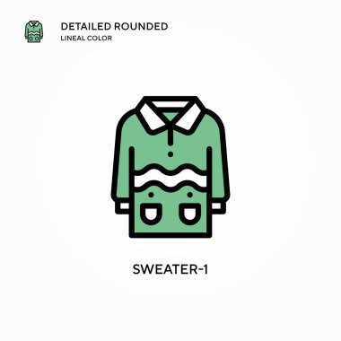 Süveter-1 vektör simgesi. Modern vektör illüstrasyon kavramları. Düzenlemesi ve kişiselleştirmesi kolay.