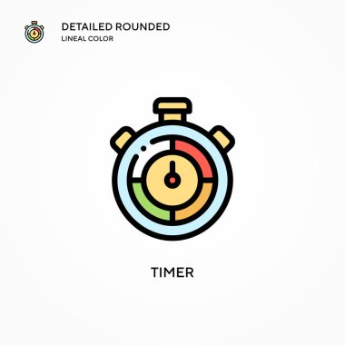 Zamanlayıcı vektör simgesi. Modern vektör illüstrasyon kavramları. Düzenlemesi ve kişiselleştirmesi kolay.