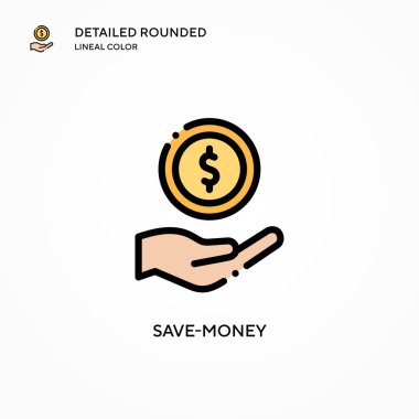 Tasarruf parası vektör simgesi. Modern vektör illüstrasyon kavramları. Düzenlemesi ve kişiselleştirmesi kolay.