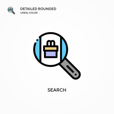 Arama vektör simgesi. Modern vektör illüstrasyon kavramları. Düzenlemesi ve kişiselleştirmesi kolay.