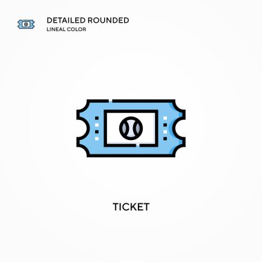 Bilet vektör simgesi. Modern vektör illüstrasyon kavramları. Düzenlemesi ve kişiselleştirmesi kolay.