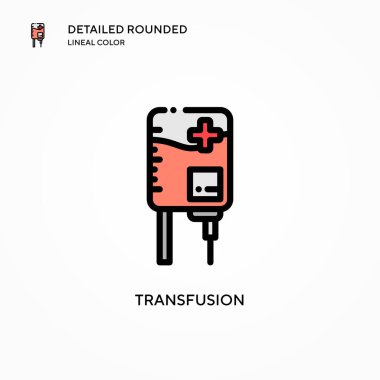 Transfüzyon vektör simgesi. Modern vektör illüstrasyon kavramları. Düzenlemesi ve kişiselleştirmesi kolay.