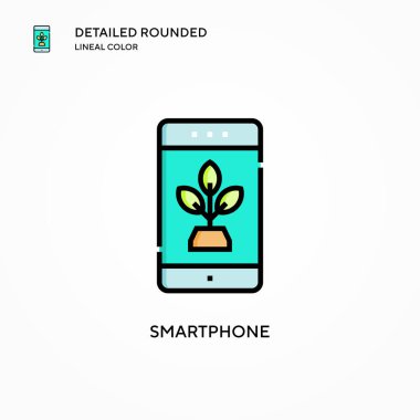 Akıllı telefon vektör simgesi. Modern vektör illüstrasyon kavramları. Düzenlemesi ve kişiselleştirmesi kolay.