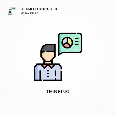 Vektör ikonu düşünüyorum. Modern vektör illüstrasyon kavramları. Düzenlemesi ve kişiselleştirmesi kolay.