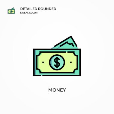 Para vektör simgesi. Modern vektör illüstrasyon kavramları. Düzenlemesi ve kişiselleştirmesi kolay.