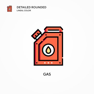 Gaz vektör simgesi. Modern vektör illüstrasyon kavramları. Düzenlemesi ve kişiselleştirmesi kolay.
