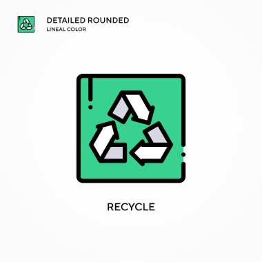 Vektör simgesini geri dönüştür. Modern vektör illüstrasyon kavramları. Düzenlemesi ve kişiselleştirmesi kolay.