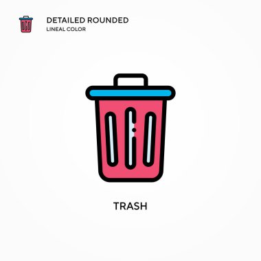 Çöp vektörü simgesi. Modern vektör illüstrasyon kavramları. Düzenlemesi ve kişiselleştirmesi kolay.