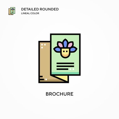 Broşür vektör simgesi. Modern vektör illüstrasyon kavramları. Düzenlemesi ve kişiselleştirmesi kolay.