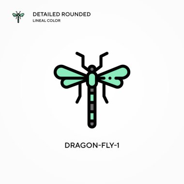 Dragon-fly-1 vektör simgesi. Modern vektör illüstrasyon kavramları. Düzenlemesi ve kişiselleştirmesi kolay.