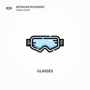 Gözlük vektör simgesi. Modern vektör illüstrasyon kavramları. Düzenlemesi ve kişiselleştirmesi kolay.