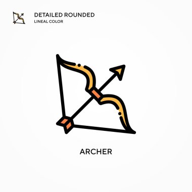 Archer vektör simgesi. Modern vektör illüstrasyon kavramları. Düzenlemesi ve kişiselleştirmesi kolay.