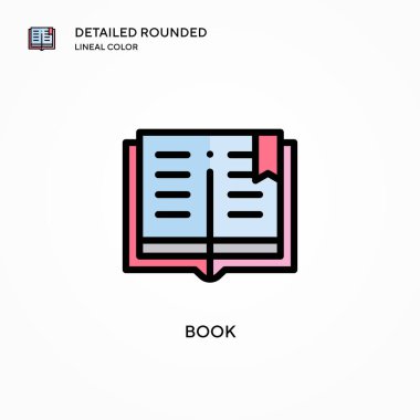 Kitap vektör simgesi. Modern vektör illüstrasyon kavramları. Düzenlemesi ve kişiselleştirmesi kolay.
