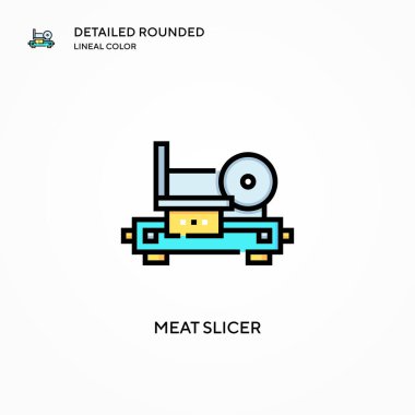 Et dilimleyici vektör simgesi. Modern vektör illüstrasyon kavramları. Düzenlemesi ve kişiselleştirmesi kolay.