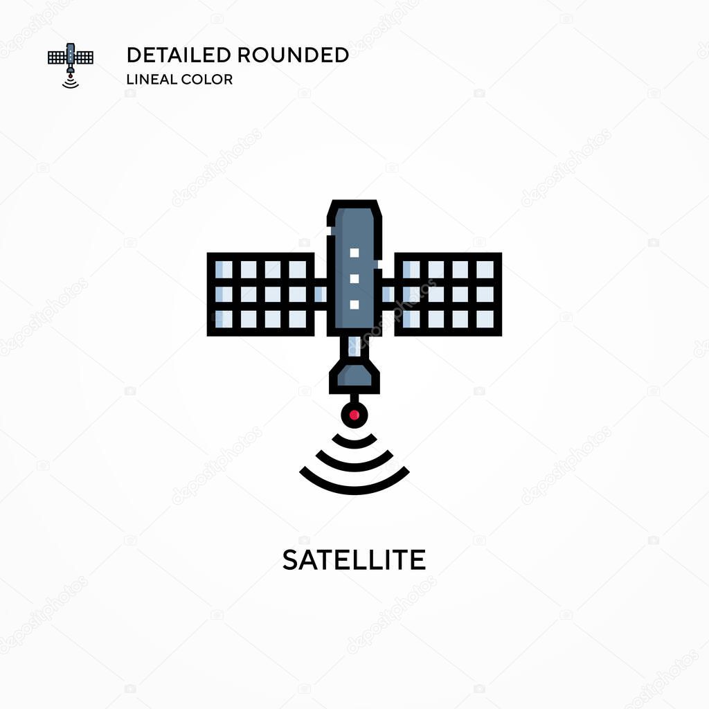 Satellite vector icon. Modern vector illustration concepts. Easy to edit and customize.