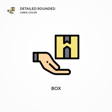 Kutu vektör simgesi. Modern vektör illüstrasyon kavramları. Düzenlemesi ve kişiselleştirmesi kolay.