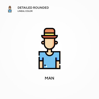 İnsan vektör simgesi. Modern vektör illüstrasyon kavramları. Düzenlemesi ve kişiselleştirmesi kolay.