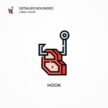 Kanca vektör simgesi. Modern vektör illüstrasyon kavramları. Düzenlemesi ve kişiselleştirmesi kolay.