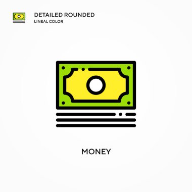 Para vektör simgesi. Modern vektör illüstrasyon kavramları. Düzenlemesi ve kişiselleştirmesi kolay.