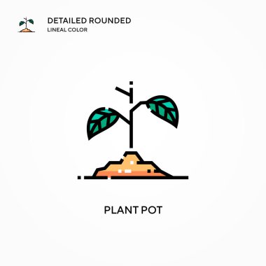 Saksı vektör ikonu yerleştir. Modern vektör illüstrasyon kavramları. Düzenlemesi ve kişiselleştirmesi kolay.