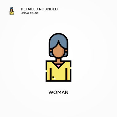 Kadın vektör simgesi. Modern vektör illüstrasyon kavramları. Düzenlemesi ve kişiselleştirmesi kolay.