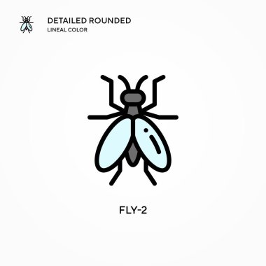 Fly-2 vektör simgesi. Modern vektör illüstrasyon kavramları. Düzenlemesi ve kişiselleştirmesi kolay.