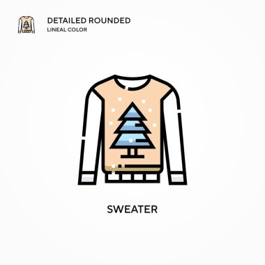 Süveter vektör simgesi. Modern vektör illüstrasyon kavramları. Düzenlemesi ve kişiselleştirmesi kolay.