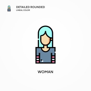Kadın vektör simgesi. Modern vektör illüstrasyon kavramları. Düzenlemesi ve kişiselleştirmesi kolay.