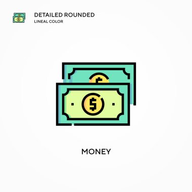 Para vektör simgesi. Modern vektör illüstrasyon kavramları. Düzenlemesi ve kişiselleştirmesi kolay.