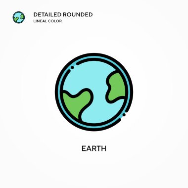 Dünya vektör simgesi. Modern vektör illüstrasyon kavramları. Düzenlemesi ve kişiselleştirmesi kolay.