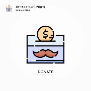 Vektör ikonunu bağışla. Modern vektör illüstrasyon kavramları. Düzenlemesi ve kişiselleştirmesi kolay.