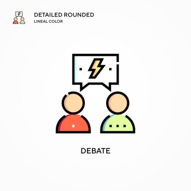 Tartışma vektörü simgesi. Modern vektör illüstrasyon kavramları. Düzenlemesi ve kişiselleştirmesi kolay.