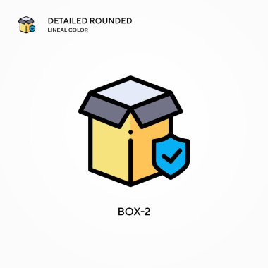 Kutu-2 vektör simgesi. Modern vektör illüstrasyon kavramları. Düzenlemesi ve kişiselleştirmesi kolay.