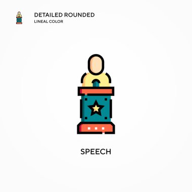 Konuşma vektör simgesi. Modern vektör illüstrasyon kavramları. Düzenlemesi ve kişiselleştirmesi kolay.