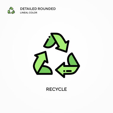 Vektör simgesini geri dönüştür. Modern vektör illüstrasyon kavramları. Düzenlemesi ve kişiselleştirmesi kolay.